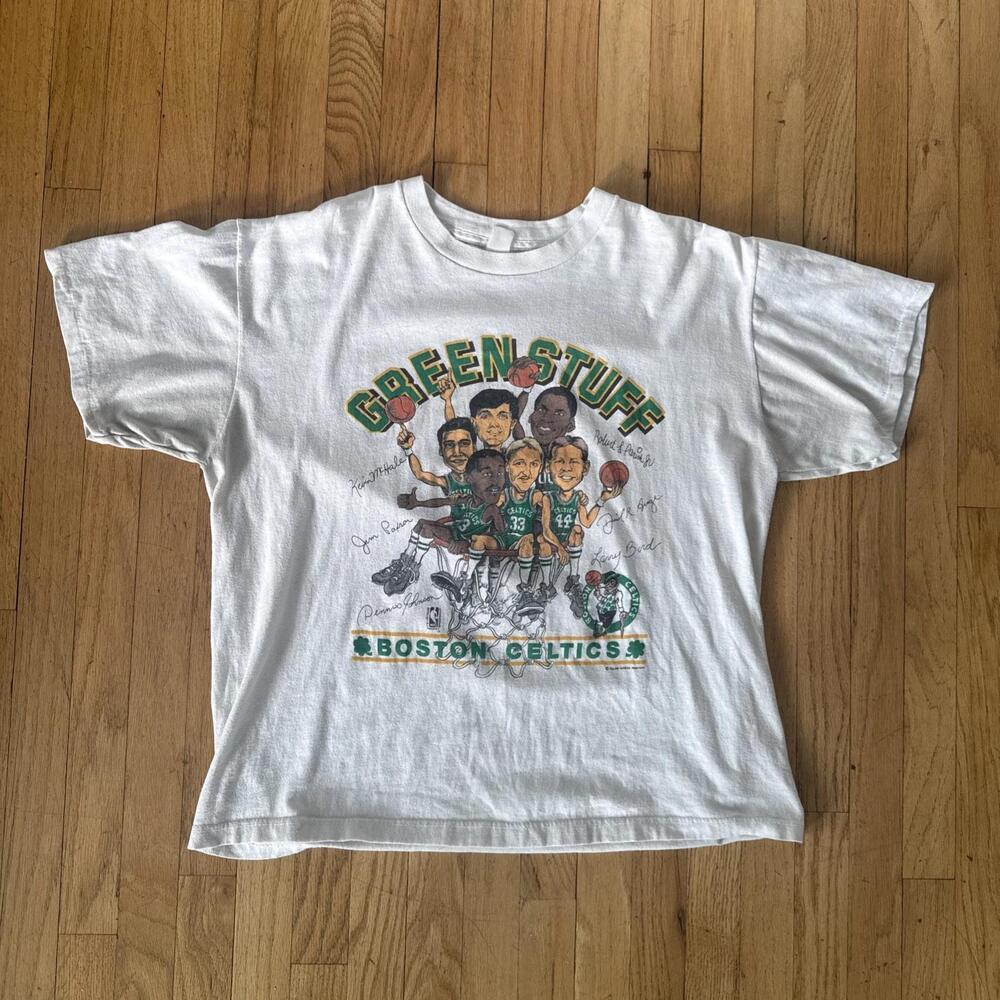 80S Boston Celtics Green Stuff  Salem T Shirt